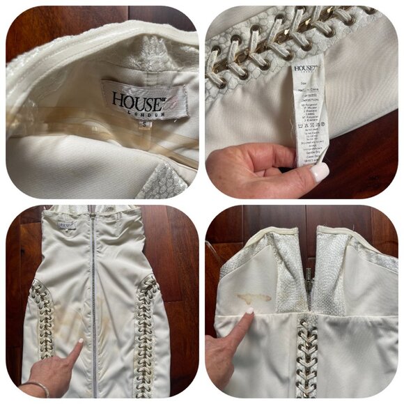 HOUSE OF CB LONDON METAL BRAID UP Jackard DRESS S - Picture 12 of 17